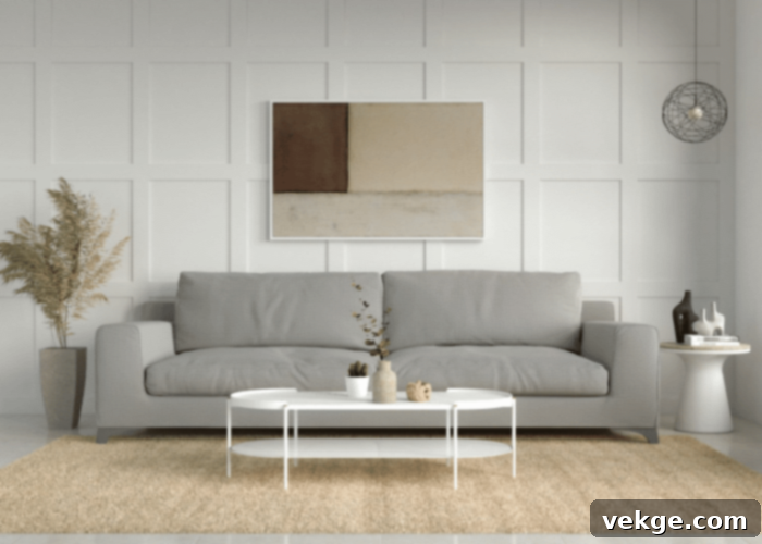 Beige Rug for a Warm and Neutral Living Room