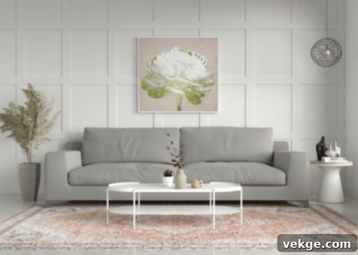 Light Pink Rug for a Soft and Inviting Living Room