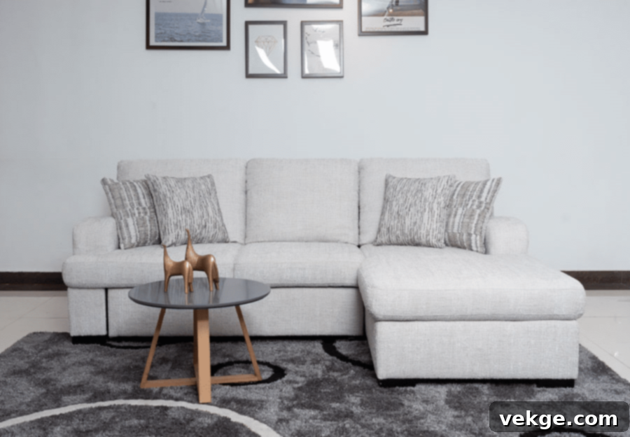 Sectional sofa in a small room