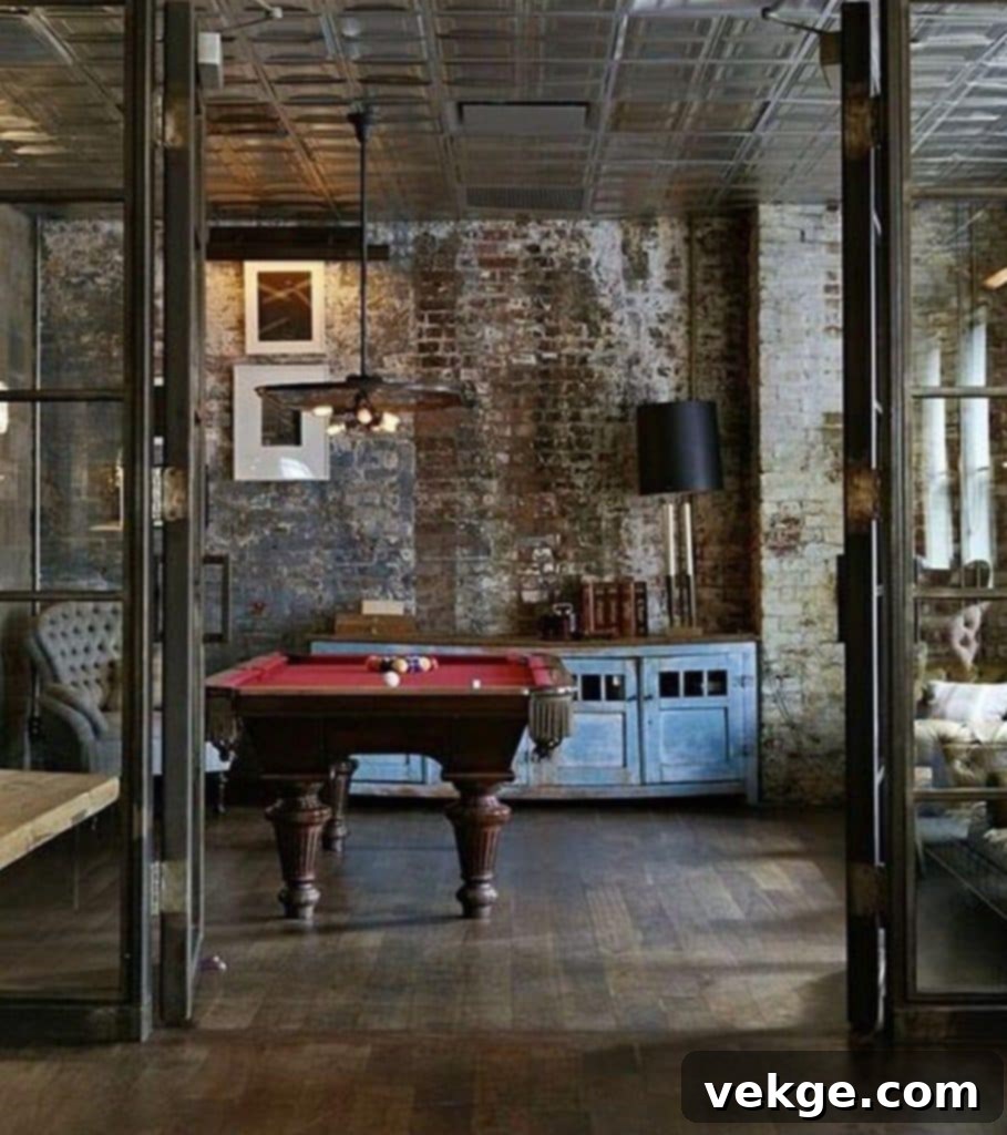 Industrial Chic Billiard Room
