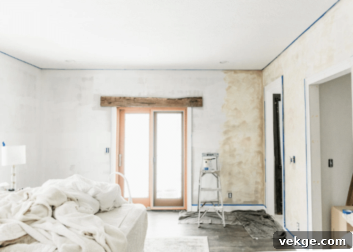 White Limewash on Walls