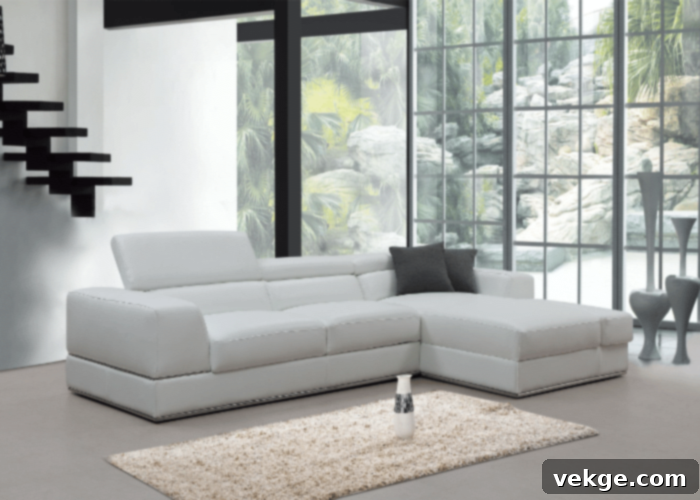 White Leather Sectional for Elegant Interiors