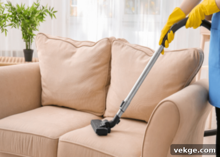Vacuuming the Upholstery