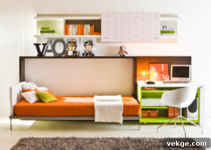 Murphy Bed Desk Combo for Children's Bedroom