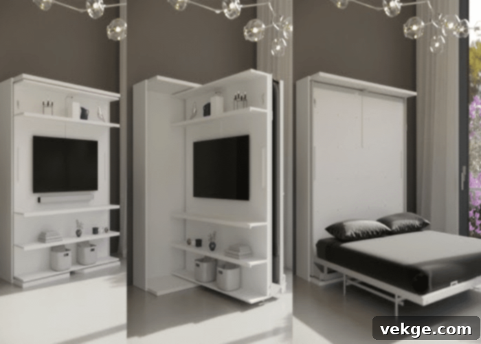 Murphy Bed Desk Combo for Living Room Entertainment