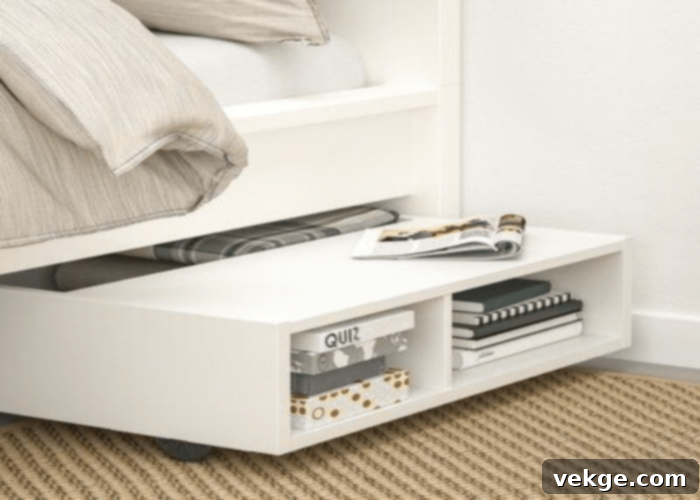 Under-Bed Storage Space to Extend the Bedside Space