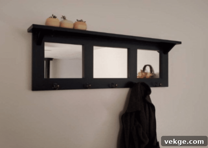 Mirror with Shelves and Hook