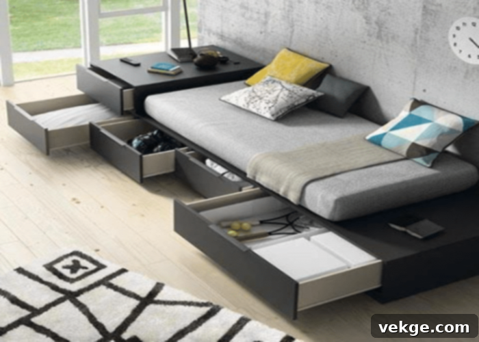 Creates a Minimalist Space with Multi-purpose Furniture