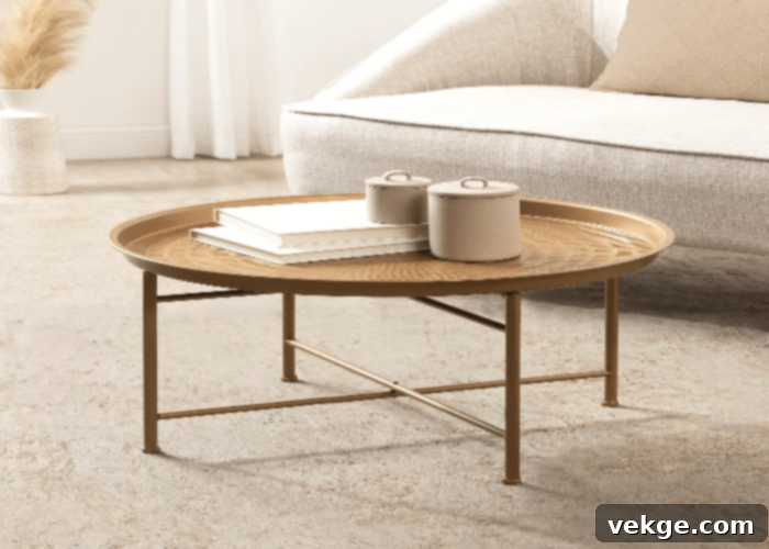  The Metal Top Boho Coffee Table