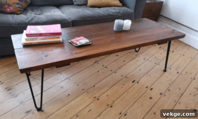 Boho Coffee Table with Hairpin Leg