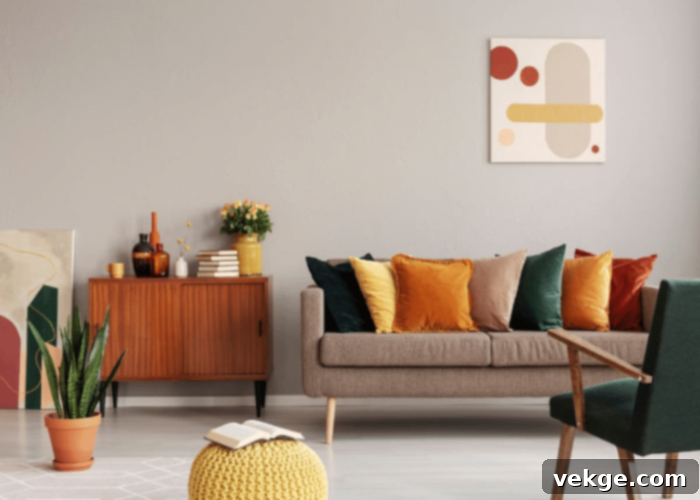Use Metal and Wood Accents to enhance your beige couch styling