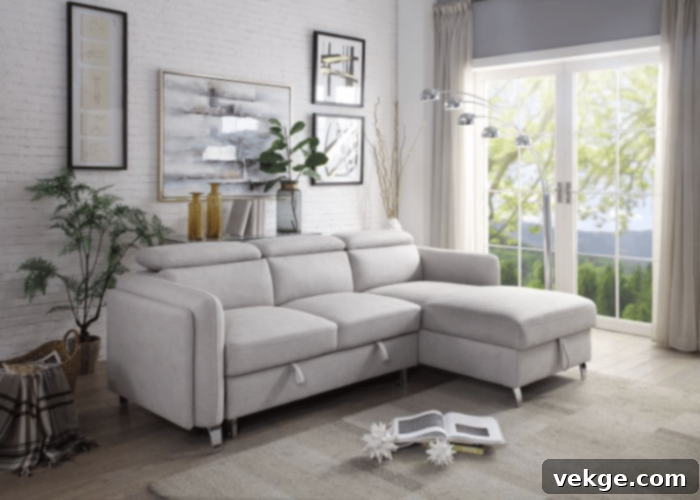A Sleeper Beige Couch to Add Comfort with Style