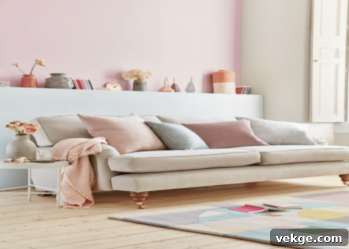 Pastel Shades for Beige Couch Decor