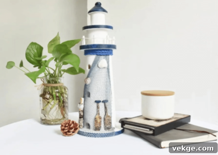 Wooden Lighthouse Centerpiece