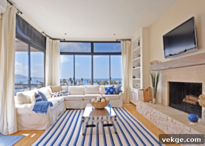 Blue and White Stripes in Coastal Decor