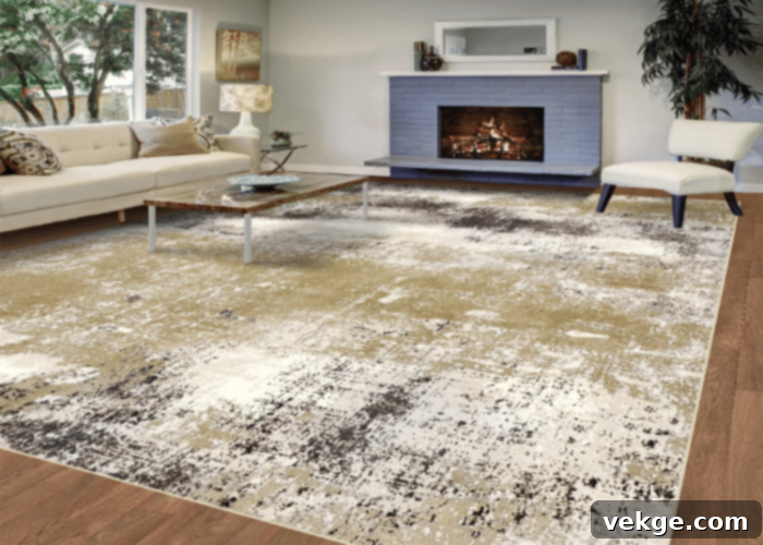 Floral Beige Farmhouse Decor With Rugs