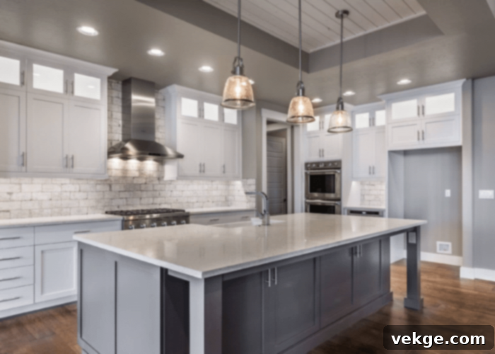 Luxurious Gray Farmhouse Interior