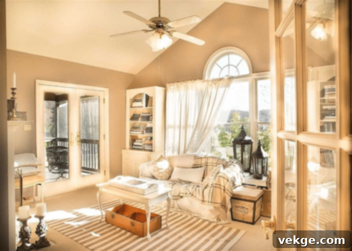 Beige Farmhouse Living Room