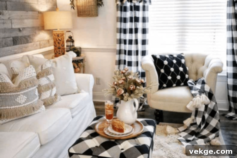 Gingham Pattern in Farmhouse Decor