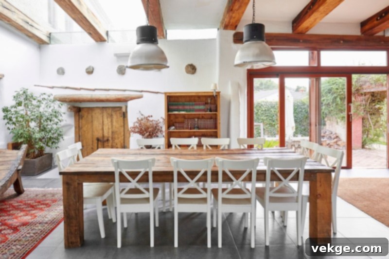 Exposed Wooden Beams in a Small Living Room