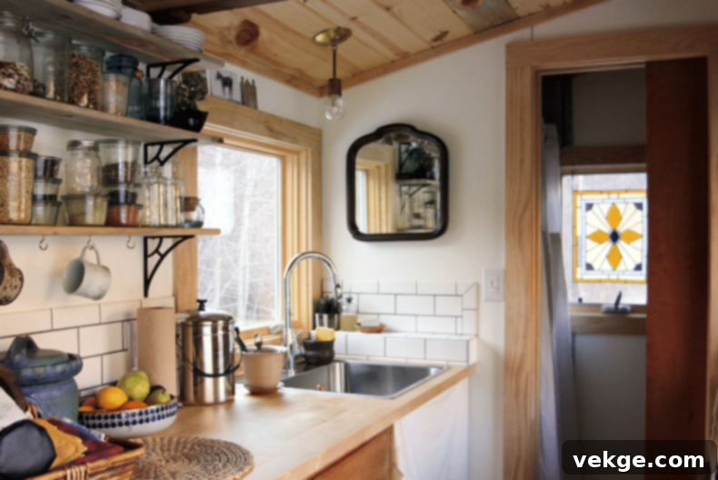 Rustic Framed Mirror in a Small Room