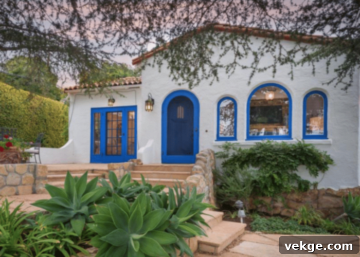 Blue Accents in Spanish Style Architecture