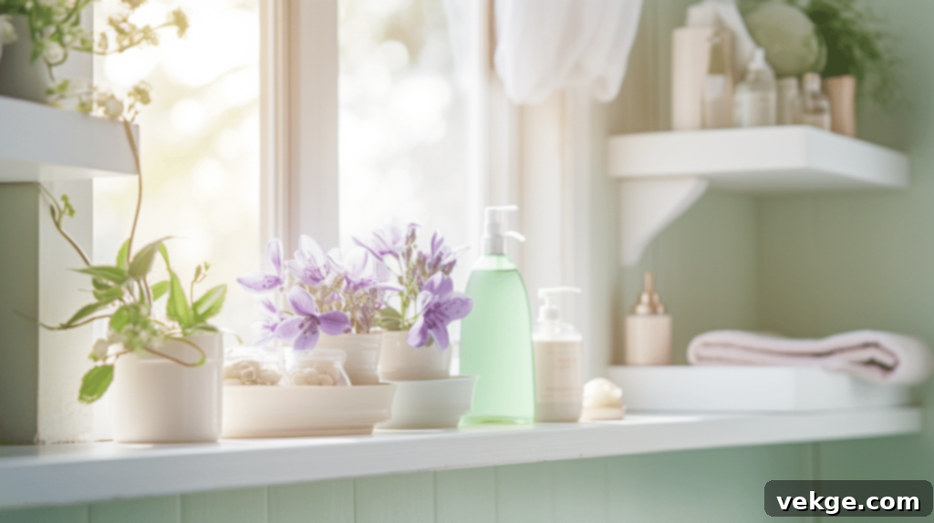 A spring-themed bathroom