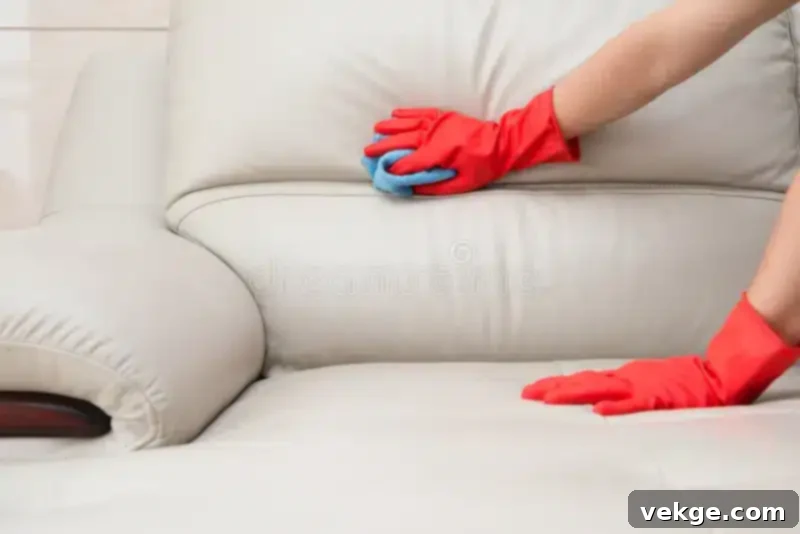A specialized solvent cleaner bottle positioned next to a sofa, symbolizing the exclusive use of solvent-based cleaning for 'S' coded fabrics.