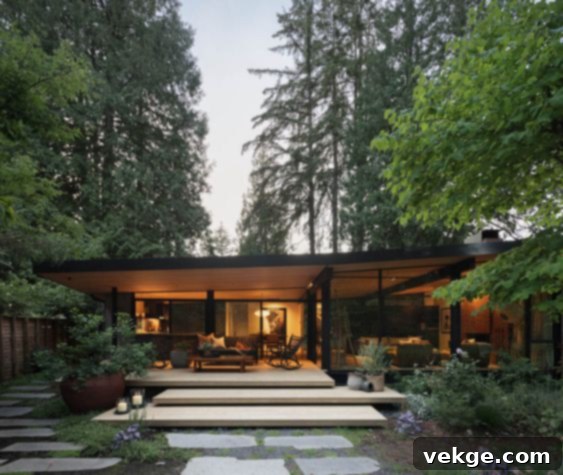 Sleek and stylish modern ranch home with clean lines and contemporary design