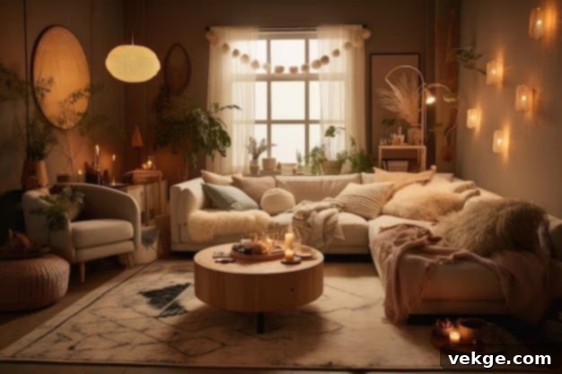 Cozy living room with a stylish couch, a coffee table