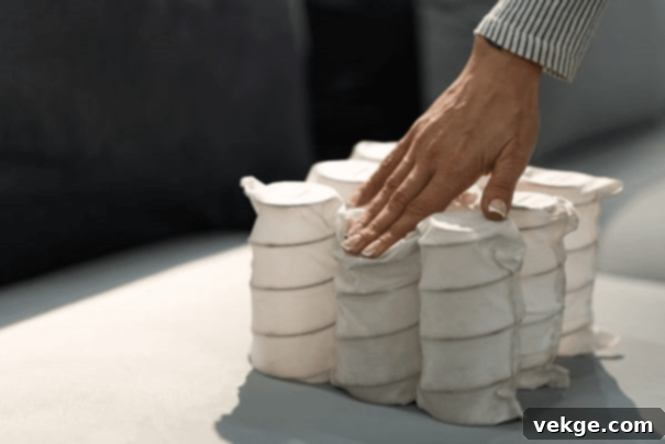 Supportive pocket spring filling for sofa cushions