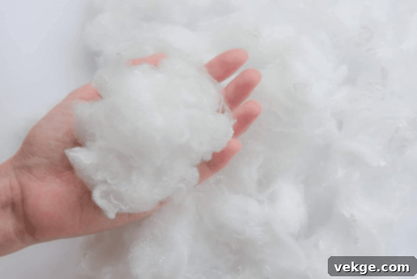 Economical polyester filling for sofa cushions
