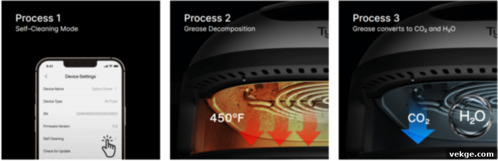 Typhur Dome Air Fryer self-cleaning function