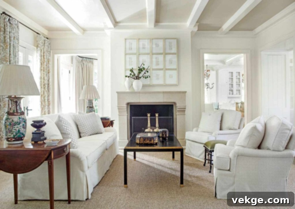 Clean white room interior with minimal decor