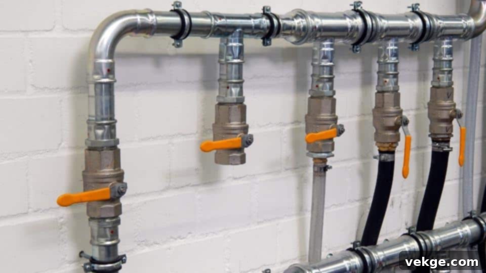 Boiler technician checking system for efficiency