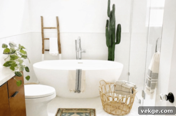 Boho Bathroom Storage Ideas - Wooden, Baskets, Shelves