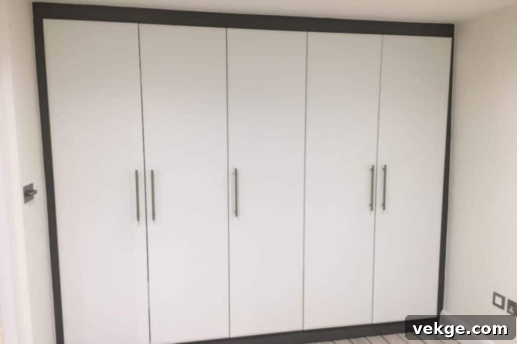 Multi-Panelled Sliding Wardrobe with mixed materials