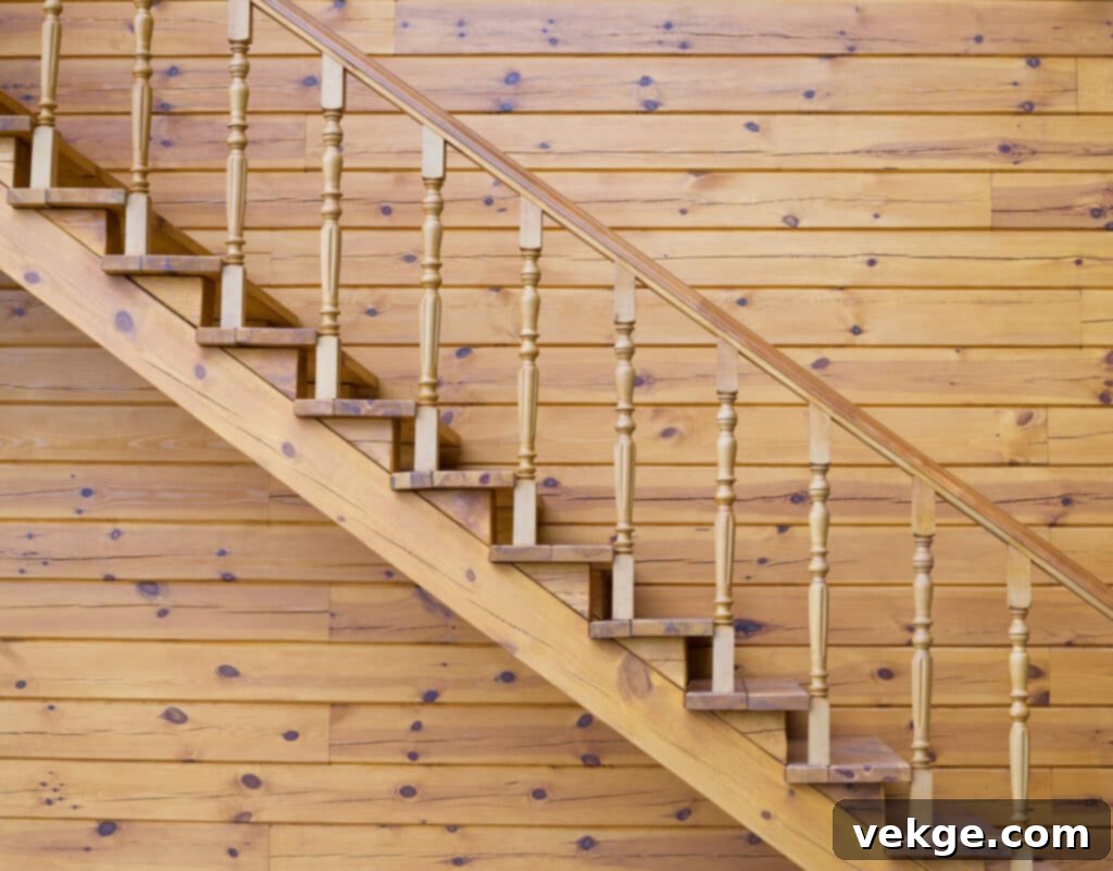 Go for a natural wood staircase