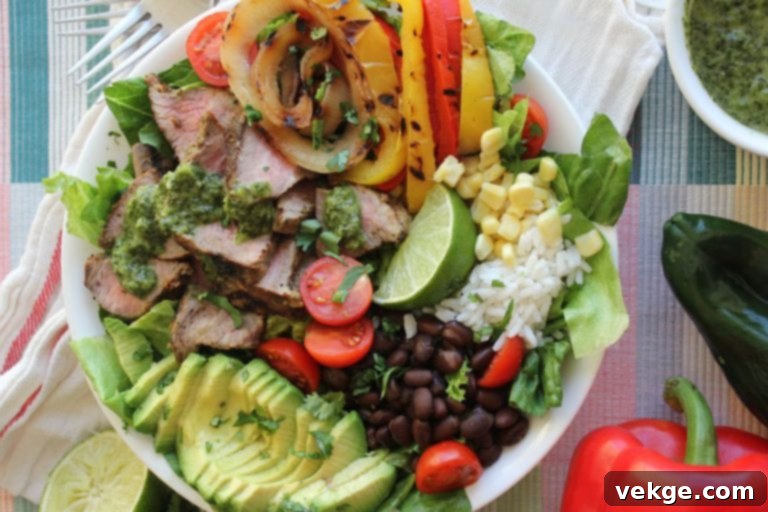 Sizzling Fajita Steak Salad 3 Close-up of marinated steak for Fajita Steak Salad