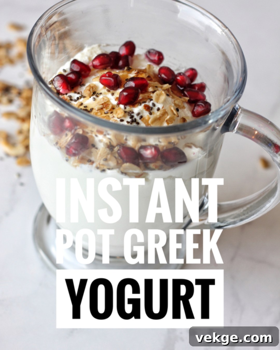 Freshly made Instant Pot Greek Yogurt in a glass jar