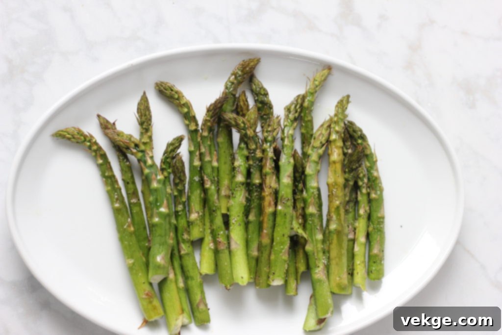 Fresh asparagus spears ready for cooking