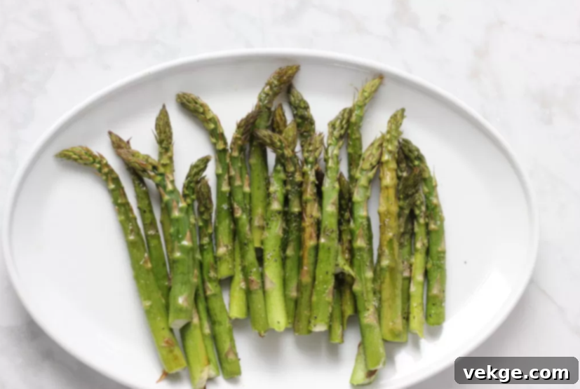 Perfectly roasted asparagus spears