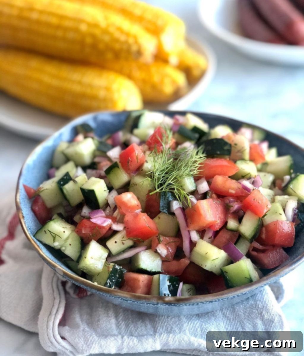 100484101_691288634938633_5882862732456044961_n-1 Fresh cucumber salad with dill and onions.