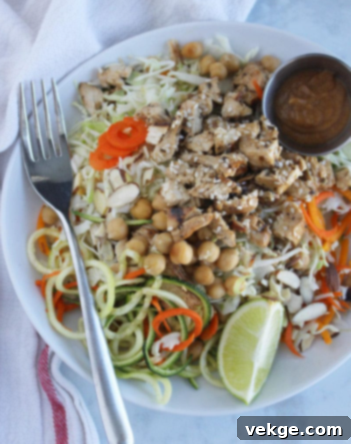 An appetizing close-up of the Thai Salad.