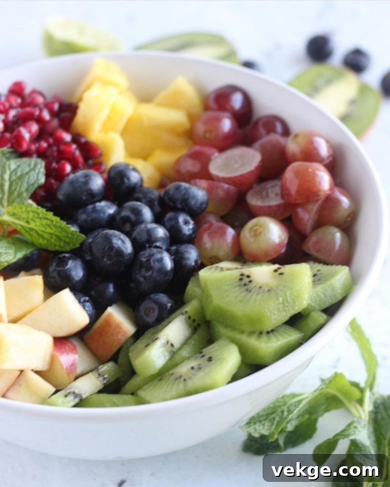 A vibrant bowl of fresh fruit salad
