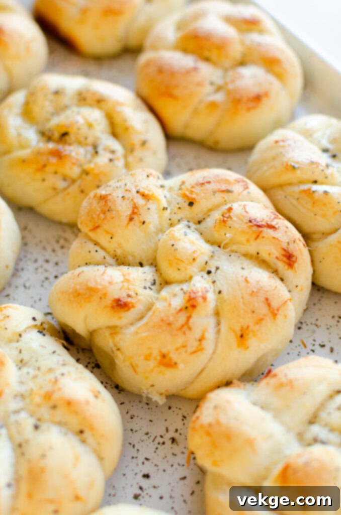 Irresistible Garlic Parmesan Knots 3 Close-up of bread flour being used for dough