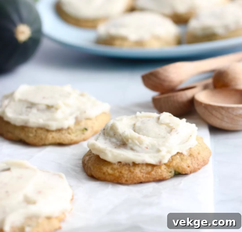 Zucchini Cookies with Browned Butter Frosting recipe card image