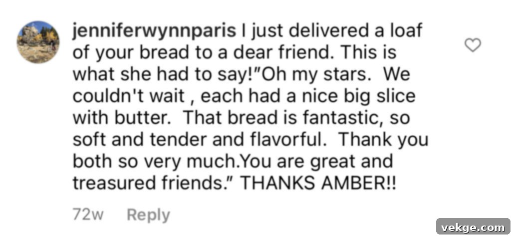 Timeless White Loaf 22 Testimonial 3 for white sandwich bread