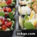 Assembled salad in a meal prep container