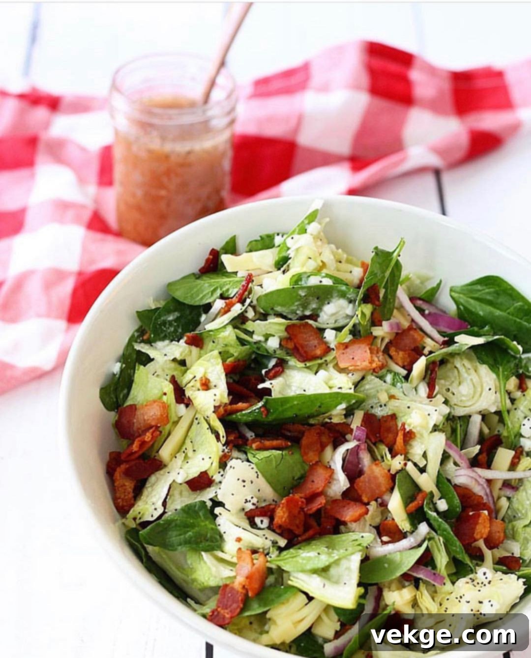 Vibrant green spinach leaves forming the base of a delicious salad.